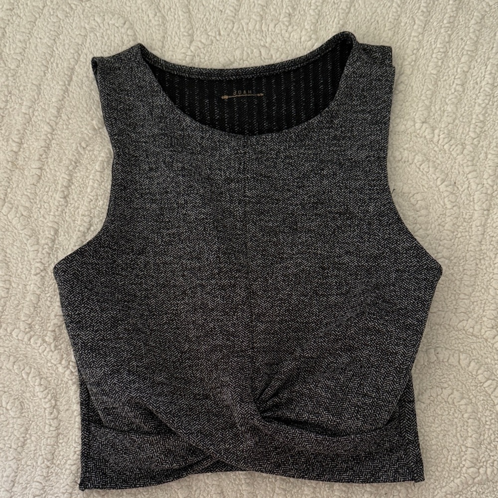 Joah Brown Gray Crop Top